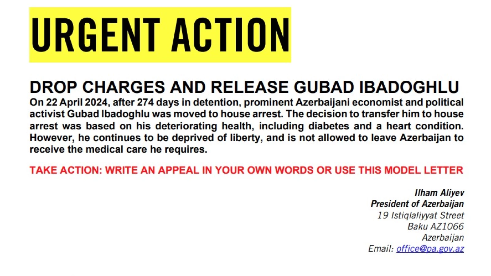 國際特赦組織呼籲釋放古巴德·伊巴多格魯等人